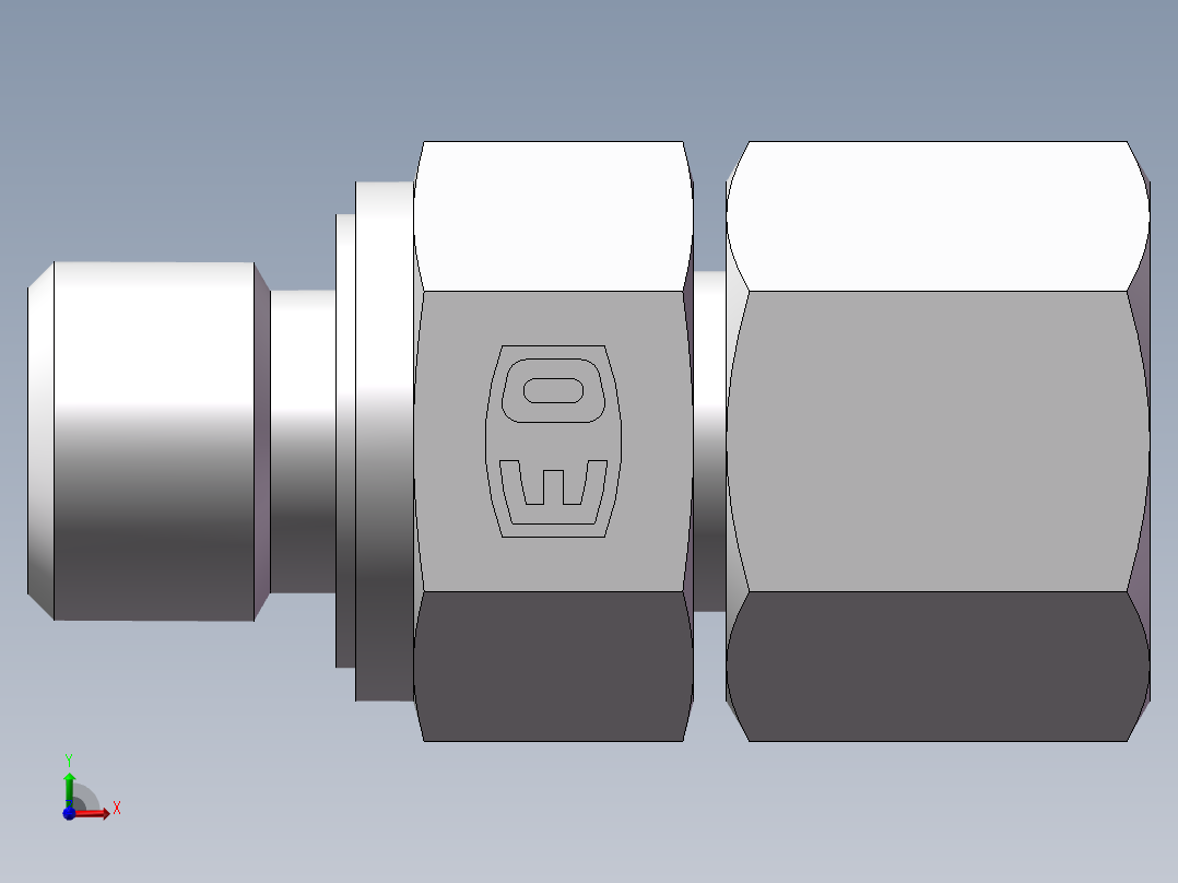 直通管螺纹组合接头、2DC-04-16WD前视图