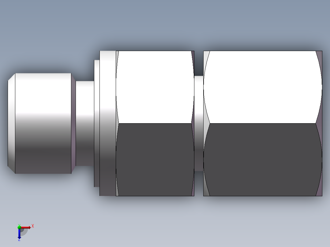 直通管螺纹组合接头、2DC-04-16WD俯视图