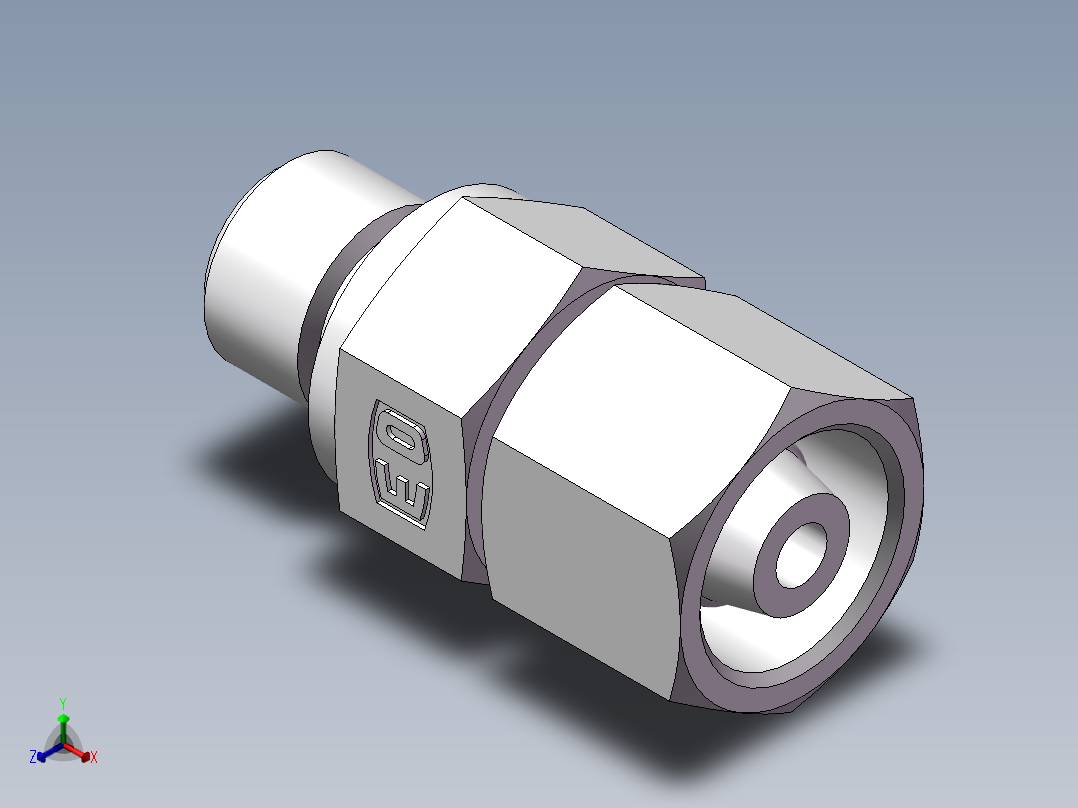 直通管螺纹组合接头、2DC-04-16WD正等轴测图