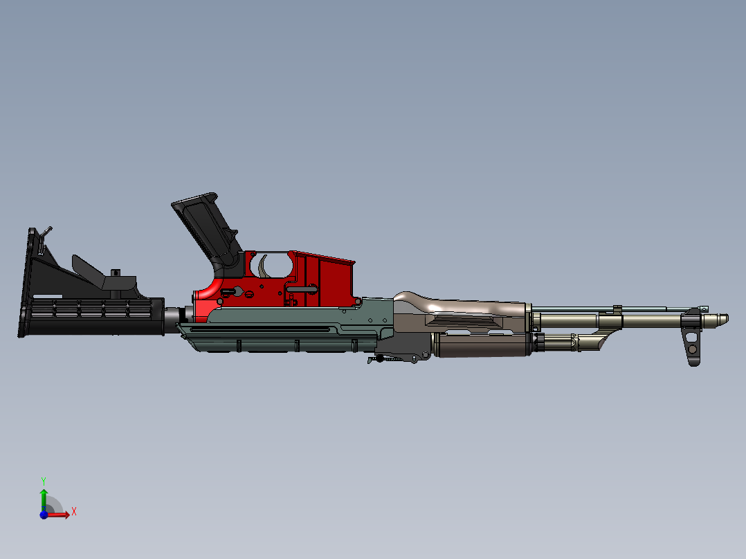 手枪左轮冲锋枪老式狙击步枪设计3D图纸ar-47-3 2 STP SW UG X_T前视图