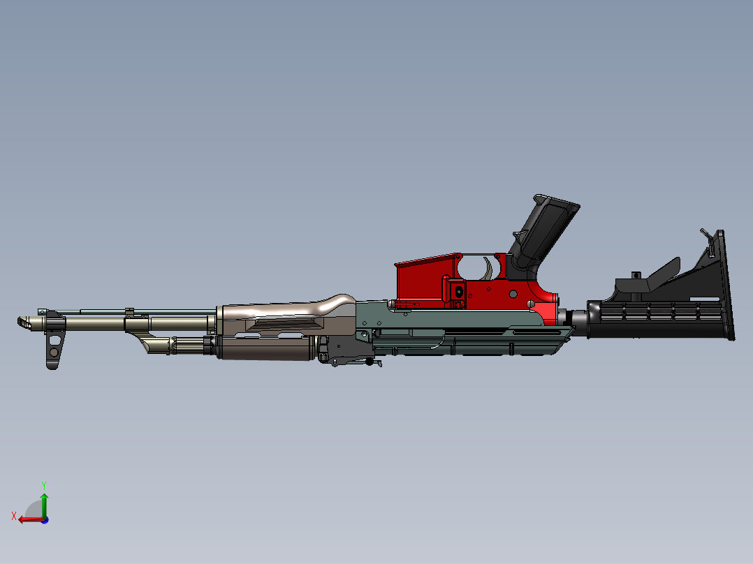 手枪左轮冲锋枪老式狙击步枪设计3D图纸ar-47-3 2 STP SW UG X_T后视图