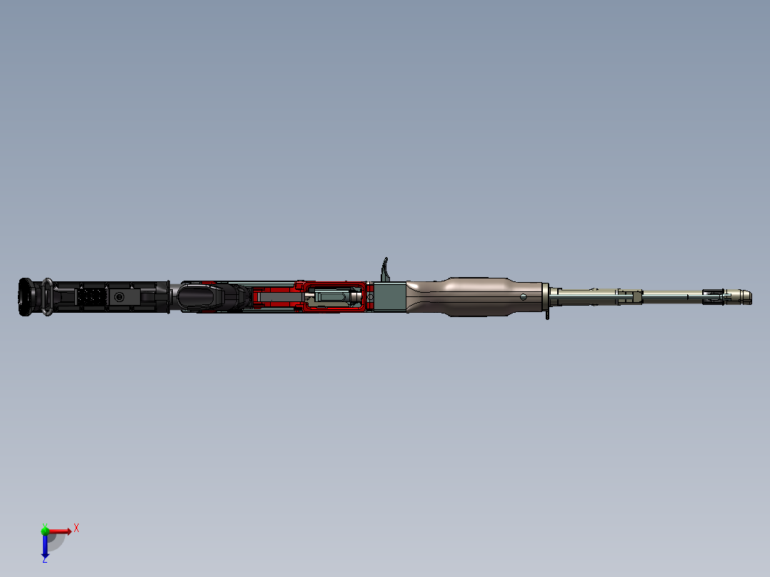 手枪左轮冲锋枪老式狙击步枪设计3D图纸ar-47-3 2 STP SW UG X_T俯视图