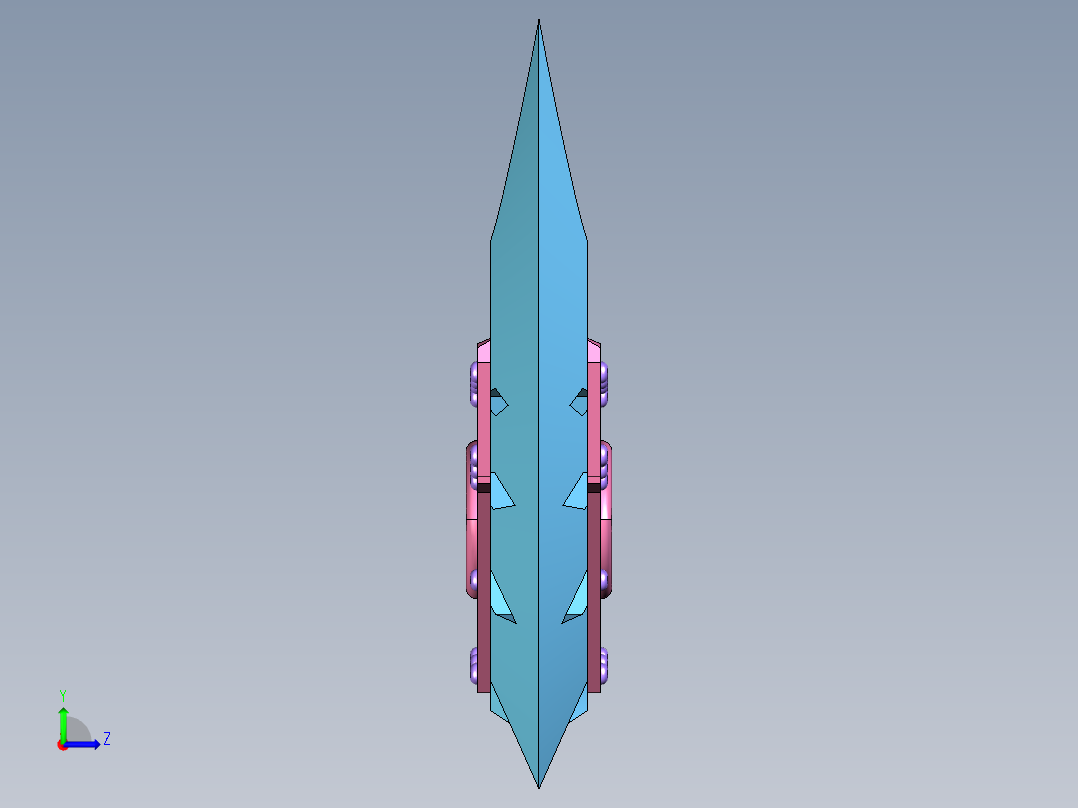 斩铁剑模型左视图