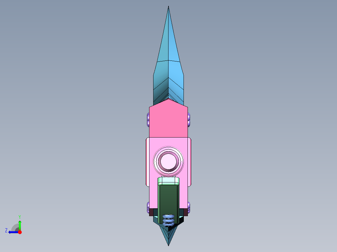斩铁剑模型右视图