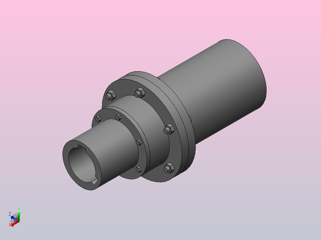 GⅡCLZ1～13型鼓形齿式联轴器_GⅡCLZ1联轴器 B 40×112／ B 35×82正等轴测图
