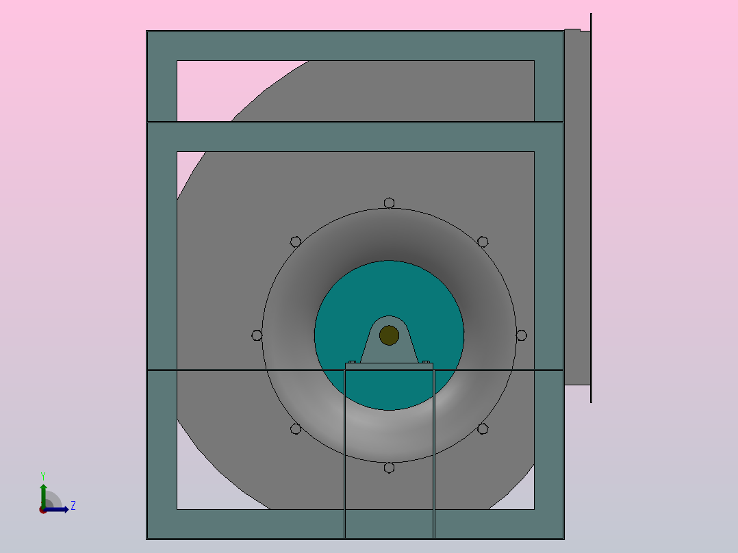 SAB-KH双吸后倾离心风机[KH 5.6]应达风机左视图