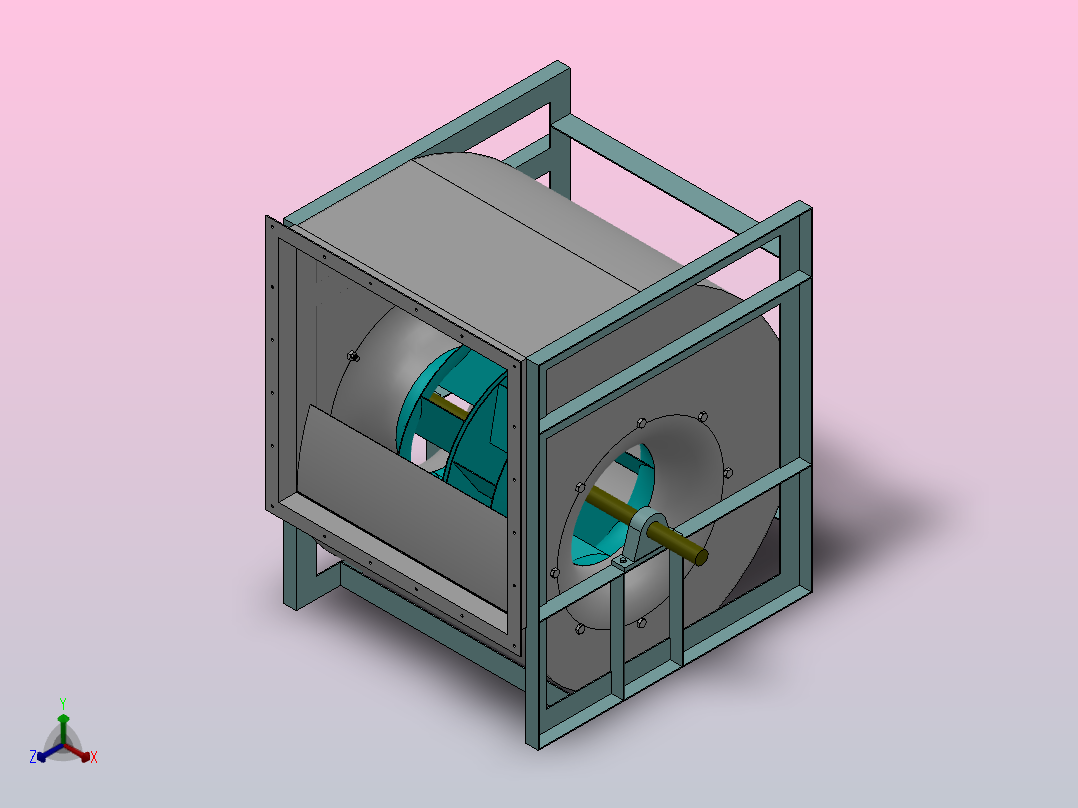 SAB-KH双吸后倾离心风机[KH 5.6]应达风机正等轴测图