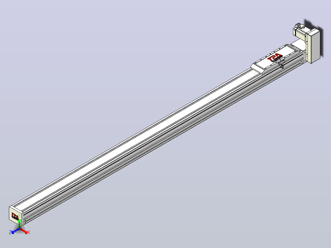 伺服电机集成皮带传动直线执行器TPA-OCB-120-224-L2150-LU-P75-N3主视图