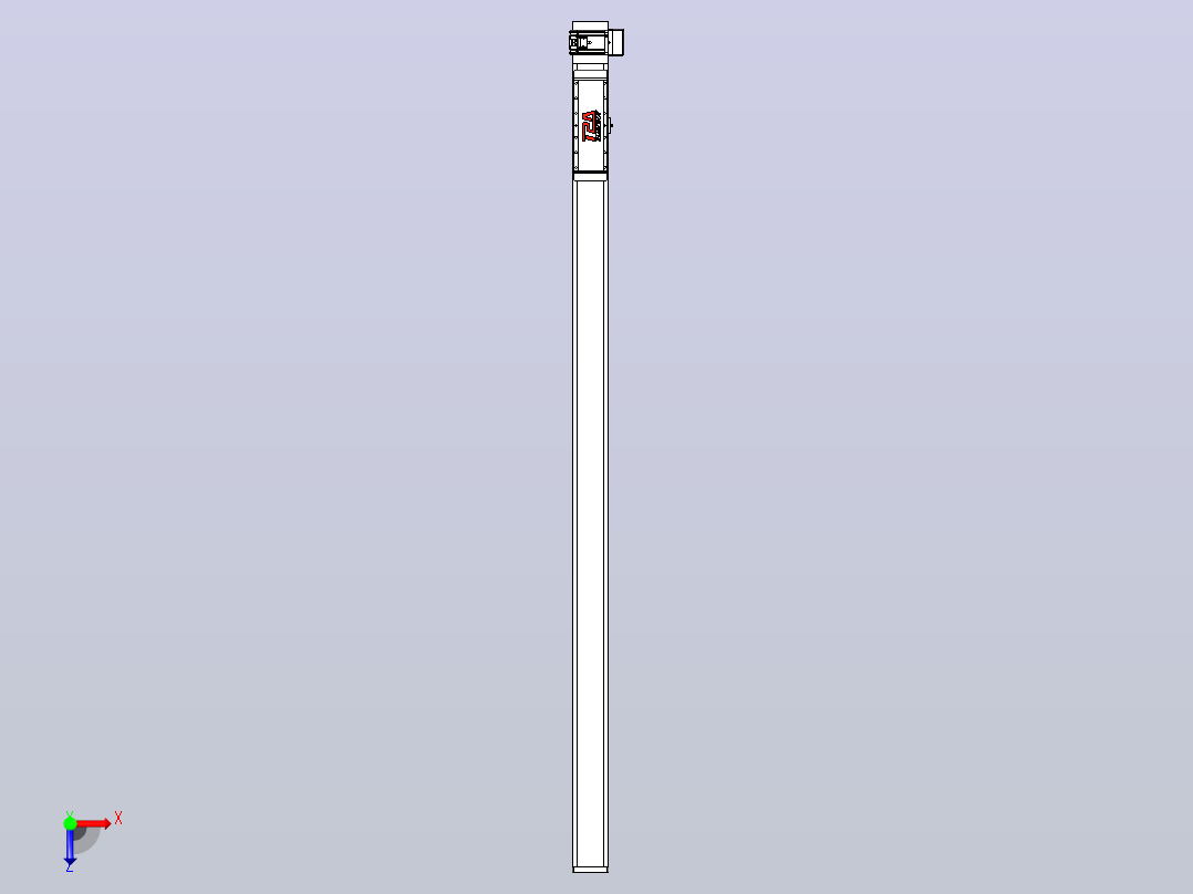 伺服电机集成皮带传动直线执行器TPA-OCB-120-224-L2150-LU-P75-N3俯视图