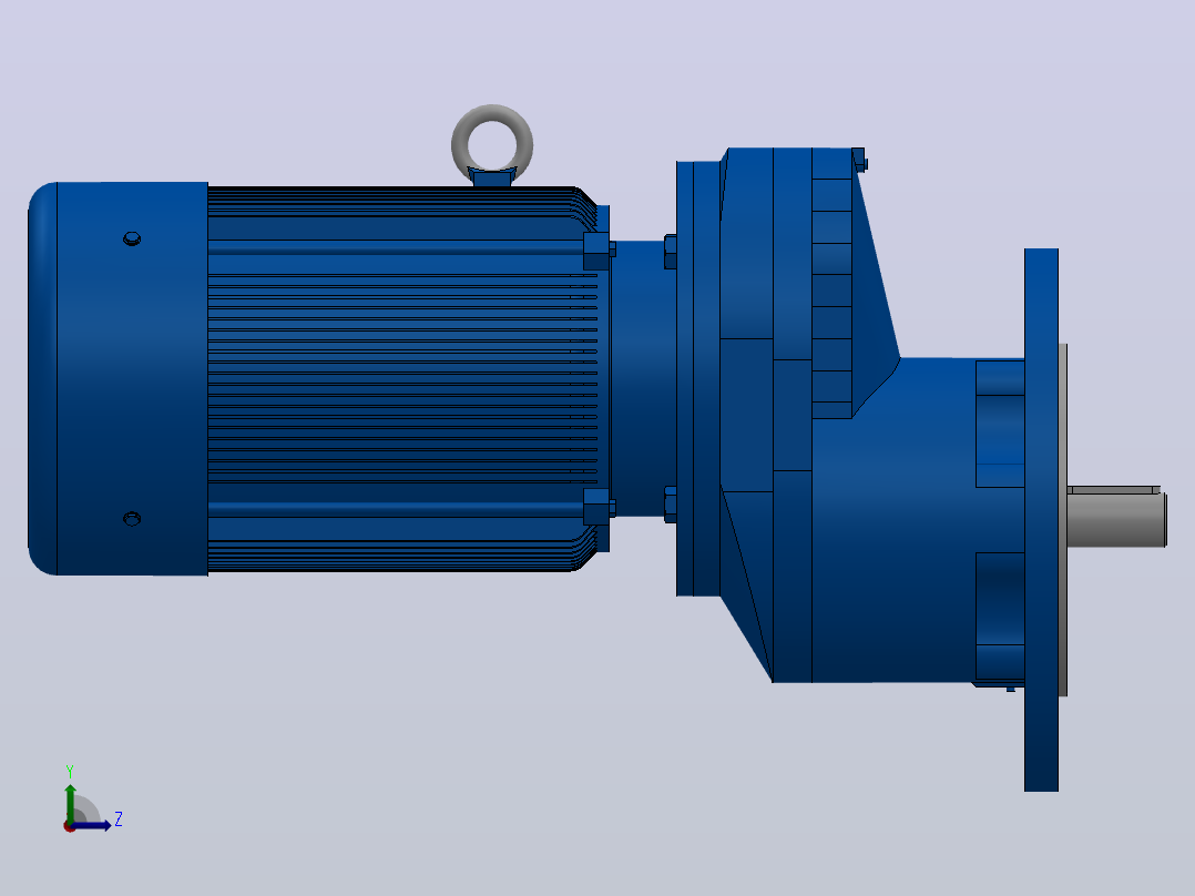 RXF57法兰轴伸式安装斜齿轮减速机RX57-Y0.37-4P-71-M1-0°-Φ200左视图