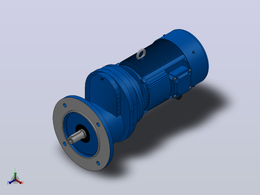 RXF57法兰轴伸式安装斜齿轮减速机RX57-Y0.37-4P-71-M1-0°-Φ200正等轴测缩略图