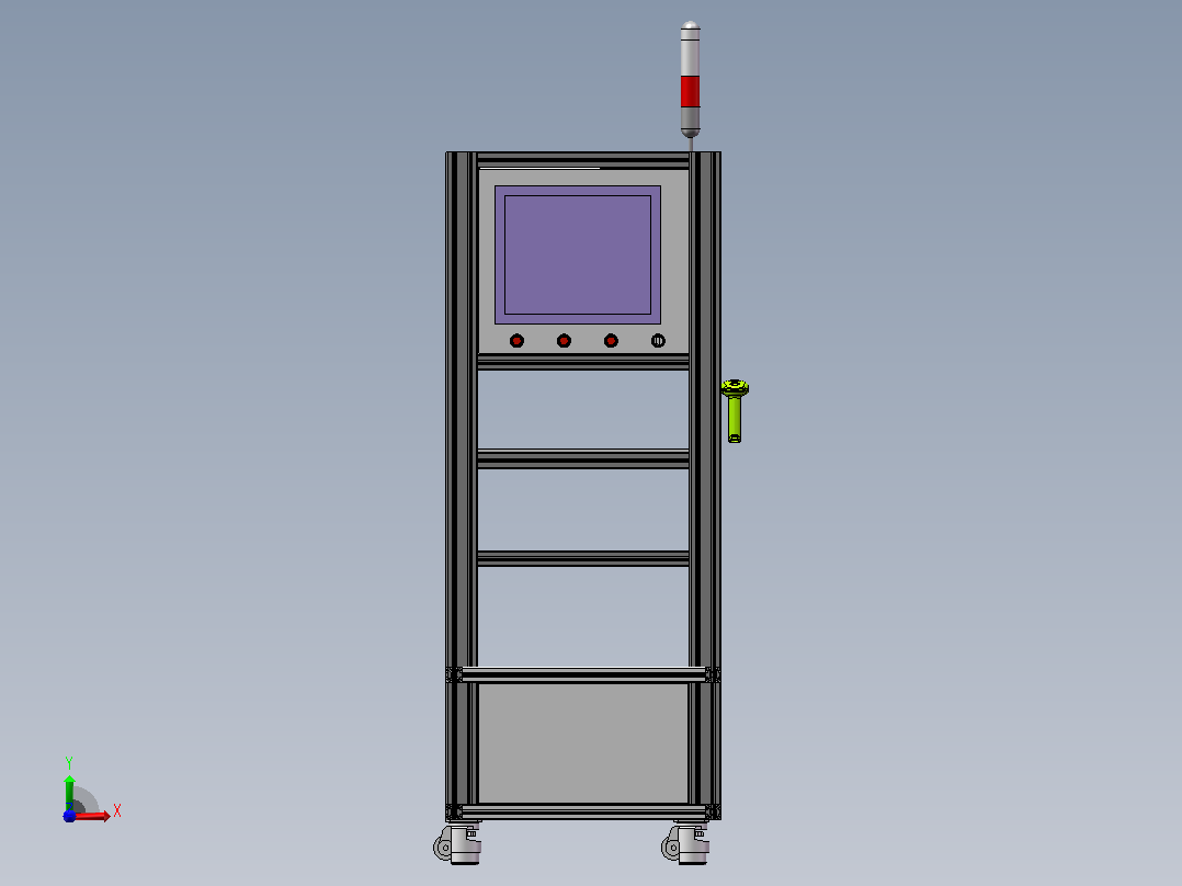 条码扫描工作台3D模型前视图