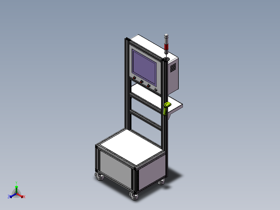 条码扫描工作台3D模型正等轴测图