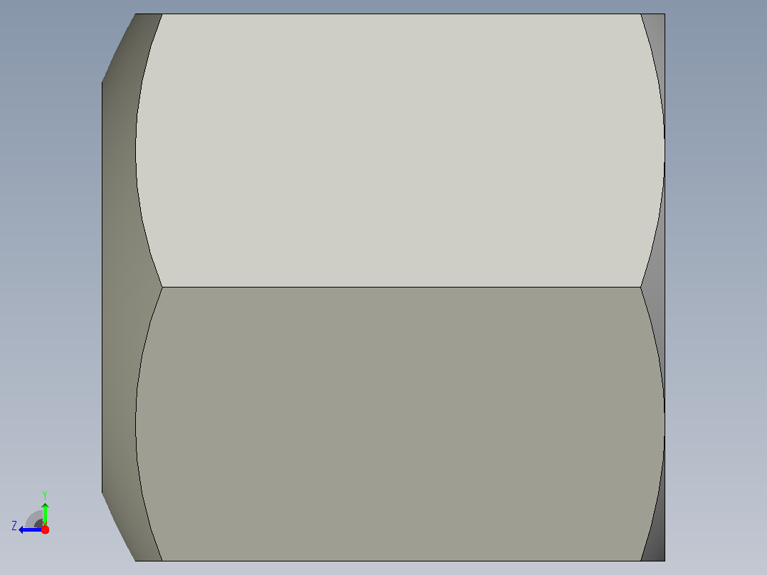 GB804-1988 球面六角螺母右视图