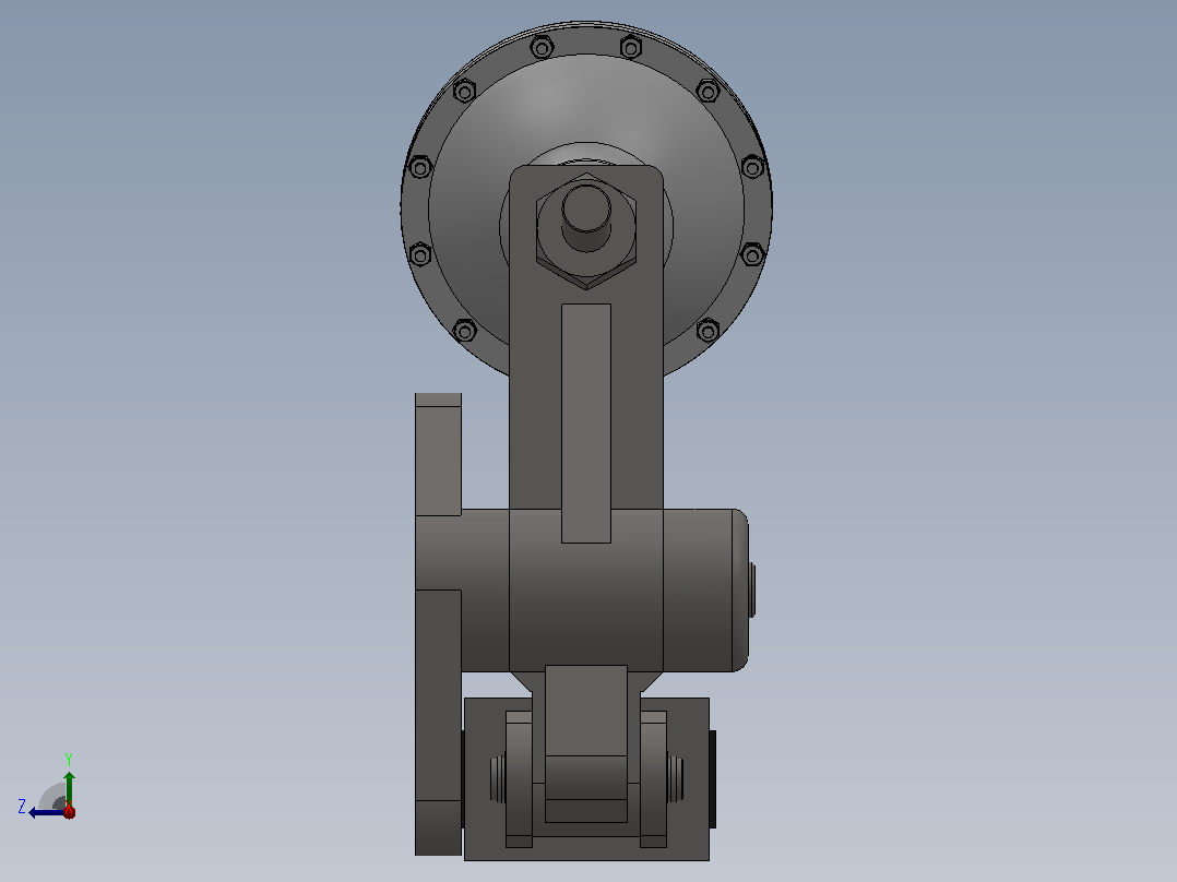 PDCA气动盘式制动器PDCA4 250×12.7-320主视图