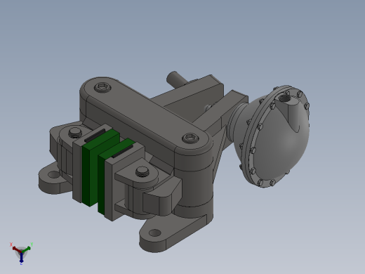 PDCA气动盘式制动器PDCA4 250×12.7-320正等轴测缩略图