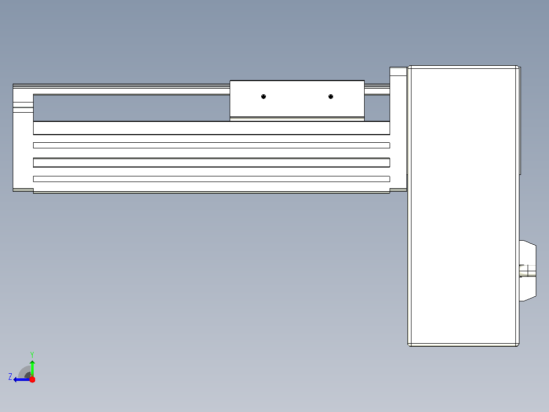皮带直线轴半封闭可选导轨TPA-HNB-85D-90-L50-LP-C-P20-N3右视图