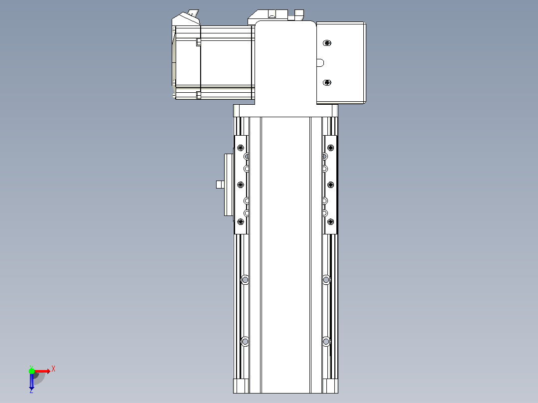皮带直线轴半封闭可选导轨TPA-HNB-85D-90-L50-LP-C-P20-N3俯视图