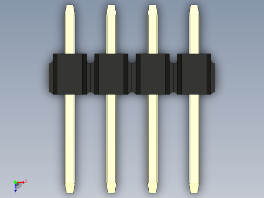 彩色公头100mil（2.54mm）系列-DS1021_black_1x04p_100mil_Type1_rev1.0俯视缩略图