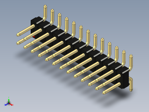 彩色公排针 100mil 2.54mm 系列-DS1022_black_26p_100mil_TypeSMT_rev1.0