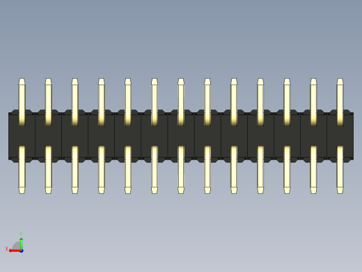 彩色公排针 100mil 2.54mm 系列-DS1022_black_26p_100mil_TypeSMT_rev1.0后视缩略图
