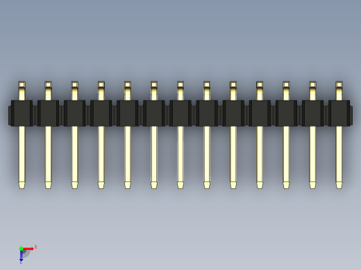 彩色公排针 100mil 2.54mm 系列-DS1022_black_26p_100mil_TypeSMT_rev1.0俯视缩略图