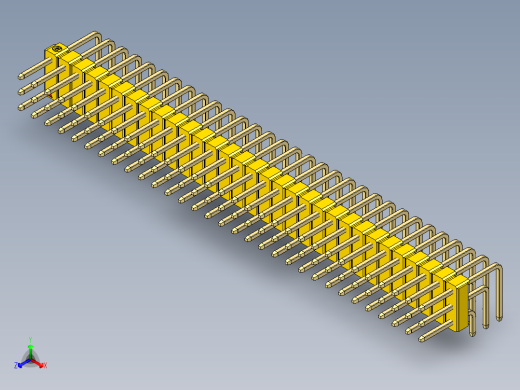 彩色公排针 100mil 2.54mm 系列-DS1022_yellow_3x31p_100mil_TypeD_rev1.0