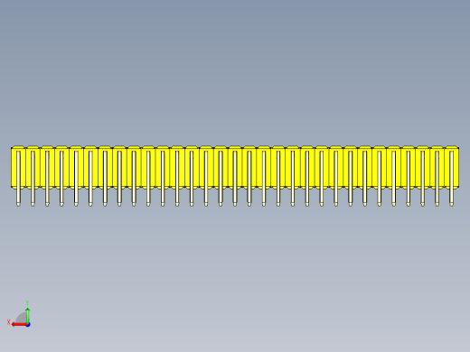 彩色公排针 100mil 2.54mm 系列-DS1022_yellow_3x31p_100mil_TypeD_rev1.0后视缩略图