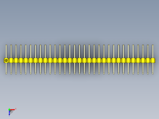 彩色公排针 100mil 2.54mm 系列-DS1022_yellow_3x31p_100mil_TypeD_rev1.0俯视缩略图