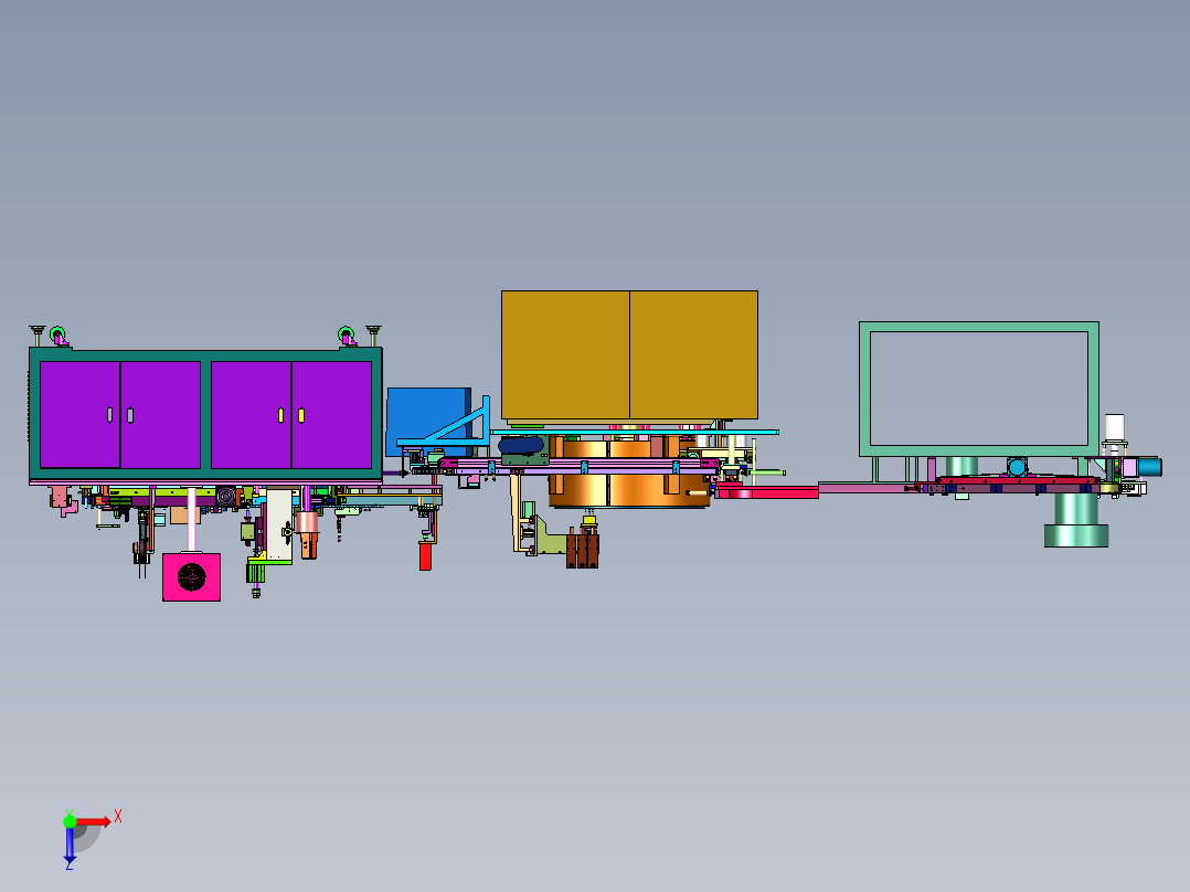 锂电池电芯注液滚槽放面片产线俯视图
