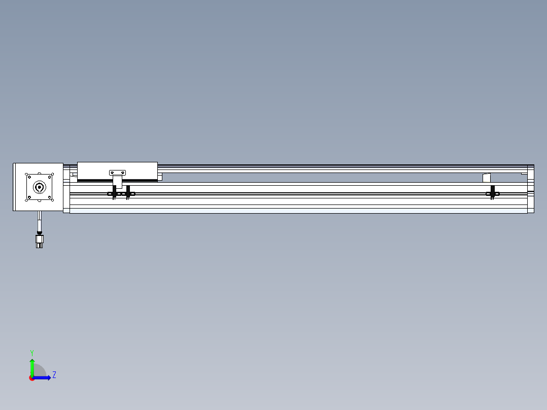东锦同步带传动-直线滑台模组DH170B-L150-S600-BL-P400W-C3左视图
