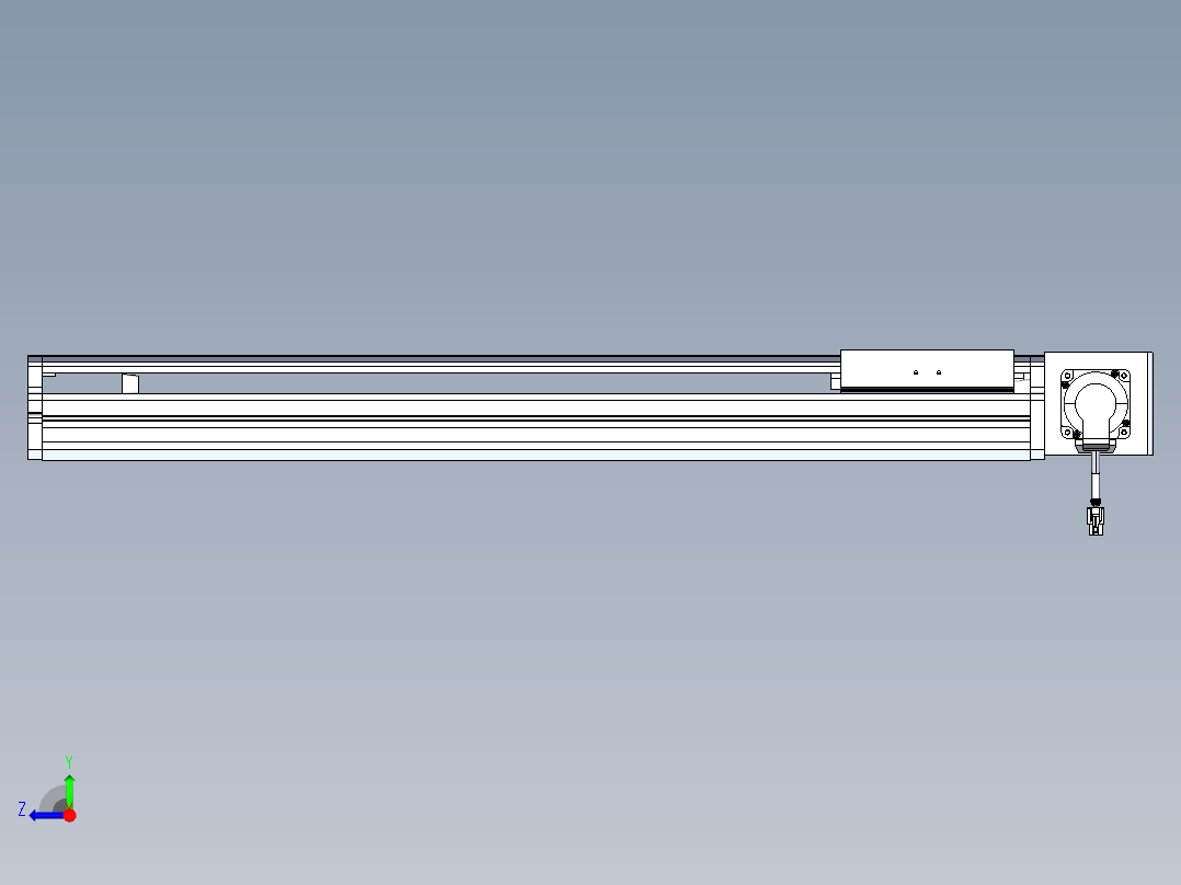 东锦同步带传动-直线滑台模组DH170B-L150-S600-BL-P400W-C3右视图