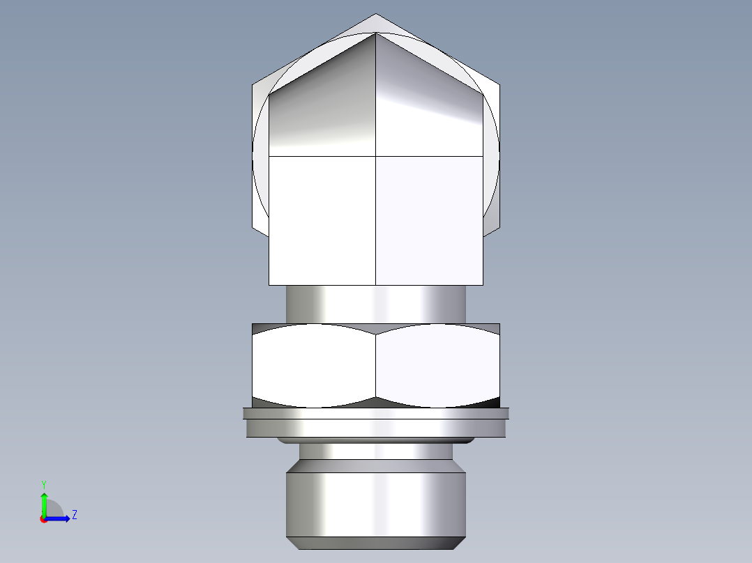 卡套式工业通用硬管接头EO_Adjustable_Locknut_elbow_WEE12LMCF左视图