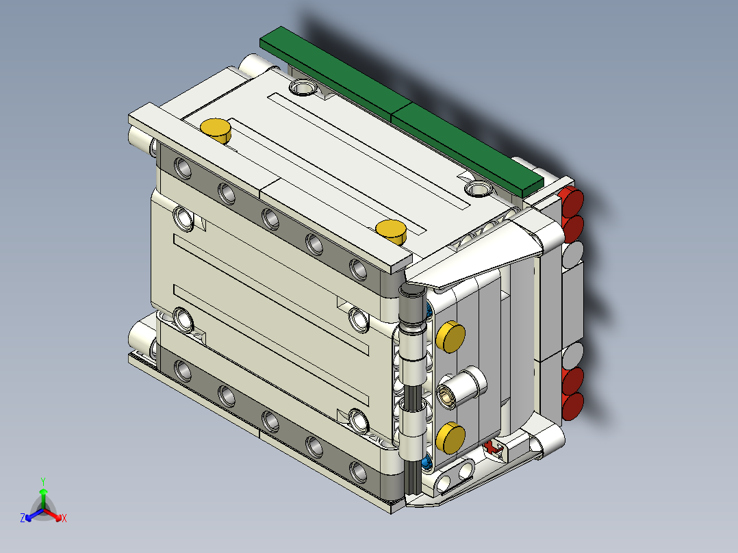 垃圾车立体拼装模型正等轴测图
