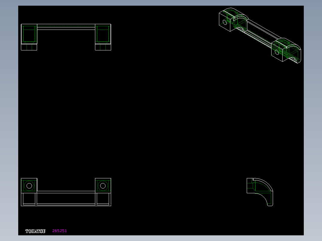 人體工學型把手EWP(A)-2D多系列多零件图纸模型