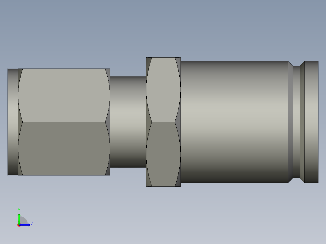 卡套式工业通用硬管接头16-8_trbu-s左视图