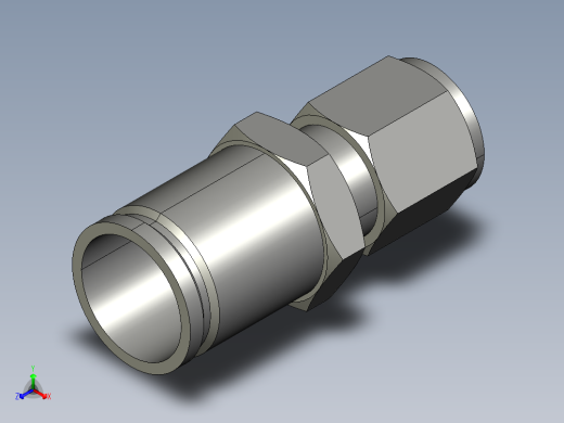 卡套式工业通用硬管接头16-8_trbu-s正等轴测缩略图