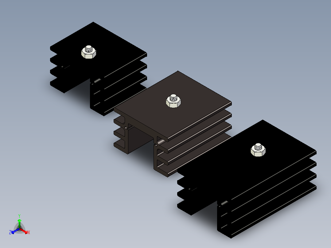 TO-220封装的散热器32-20正等轴测图