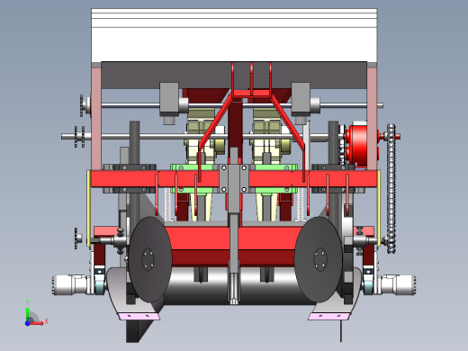 2行花生起垄施肥播种机设计资料二维CAD+三维SW前视缩略图