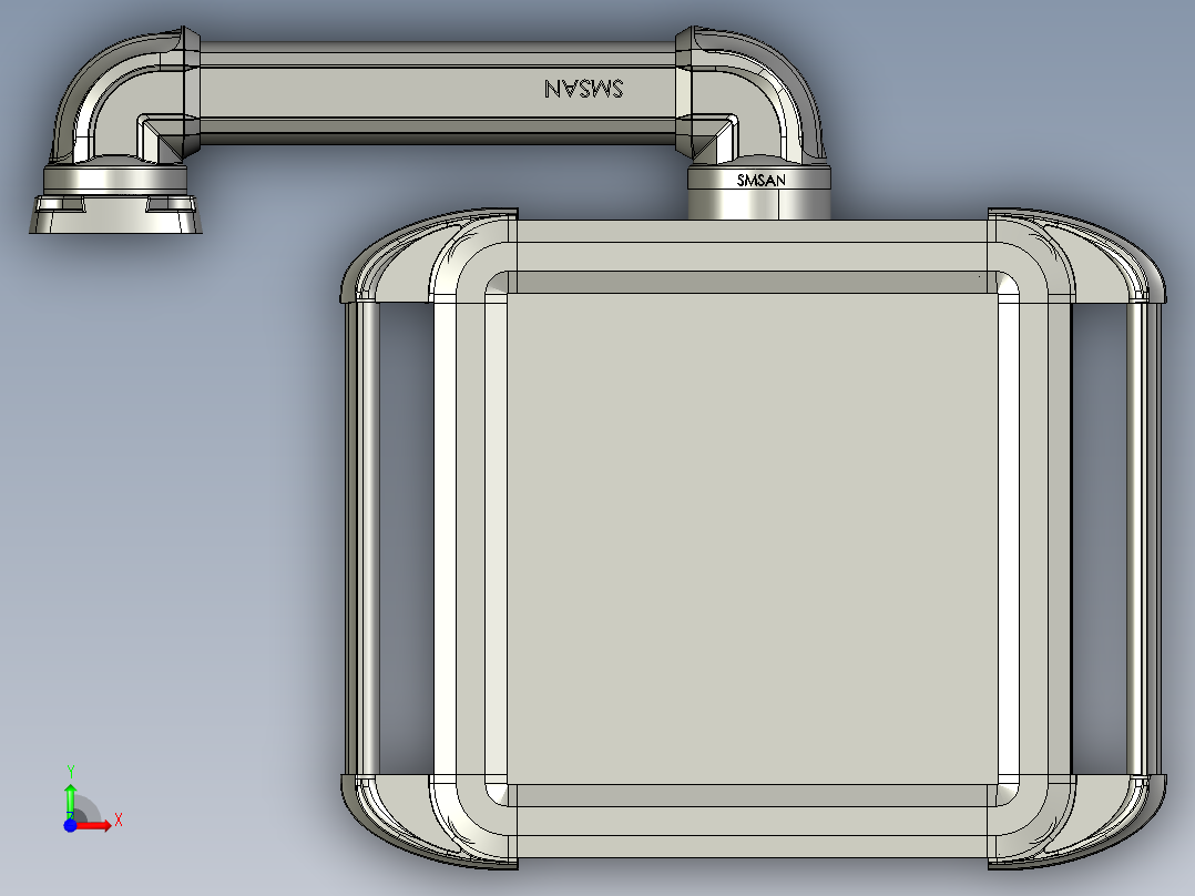 向下顶座+90度箱体连接器+控制箱前视图
