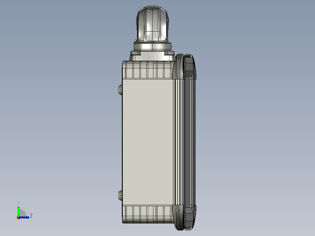 向下顶座+90度箱体连接器+控制箱左视图