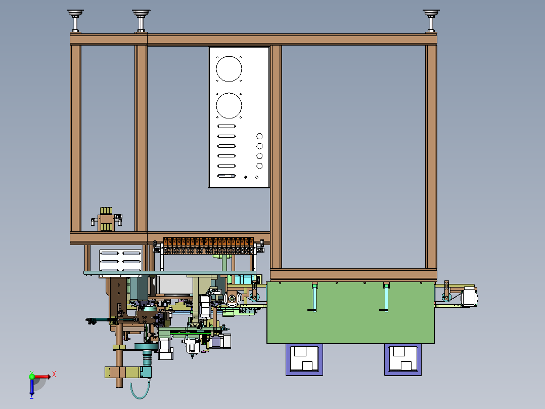 全自动六工位电子元件检测设备sw14可编辑俯视图