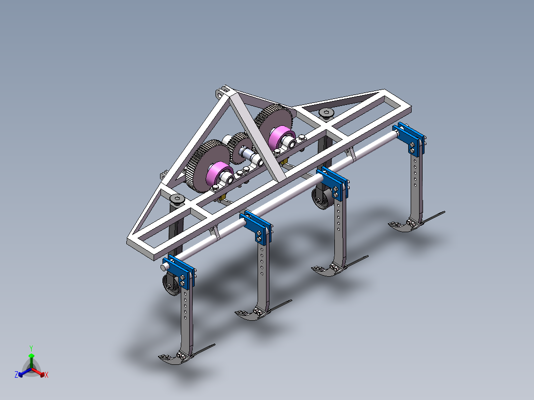 振动深松机sw17可编辑正等轴测图