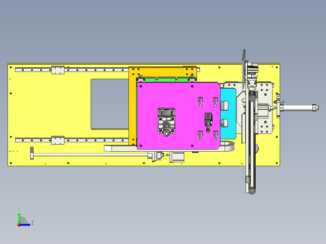 移栽输送结构左视图