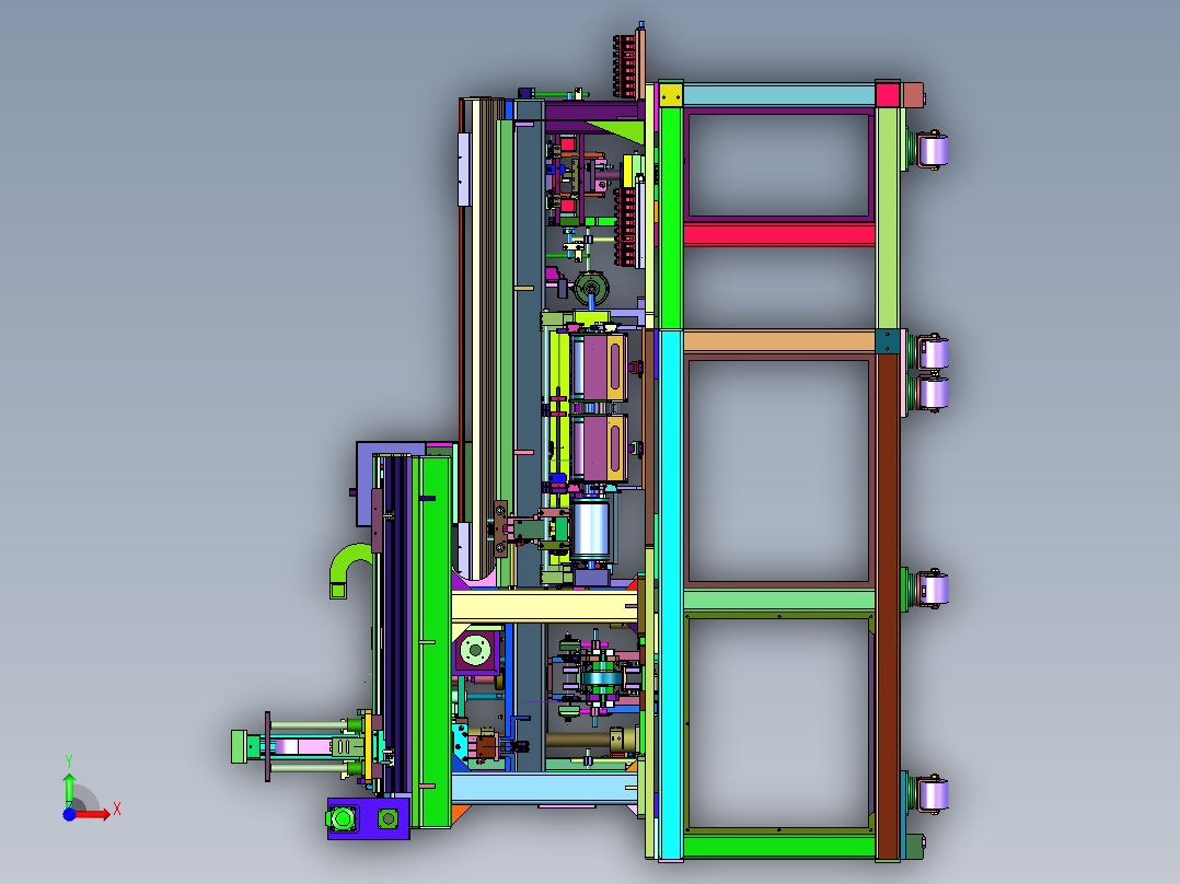 锂电池电芯的分档生产线前视图