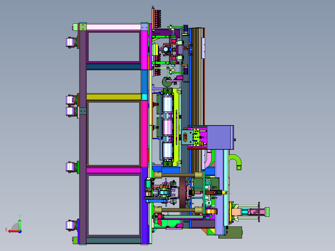 锂电池电芯的分档生产线后视图
