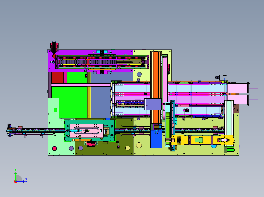 锂电池电芯的分档生产线左视图