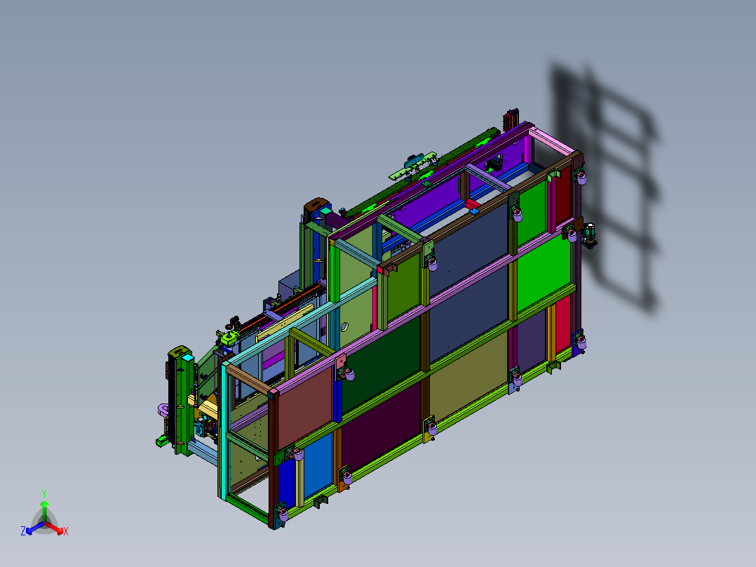 锂电池电芯的分档生产线正等轴测图