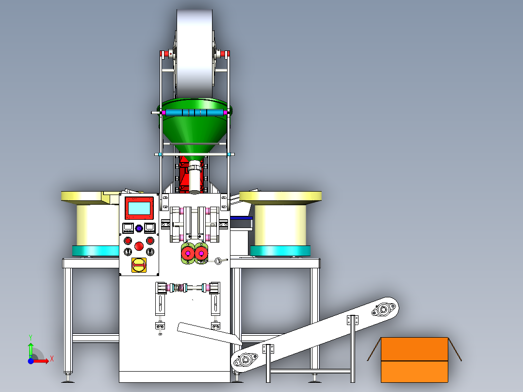 自动包装机3D模型前视图