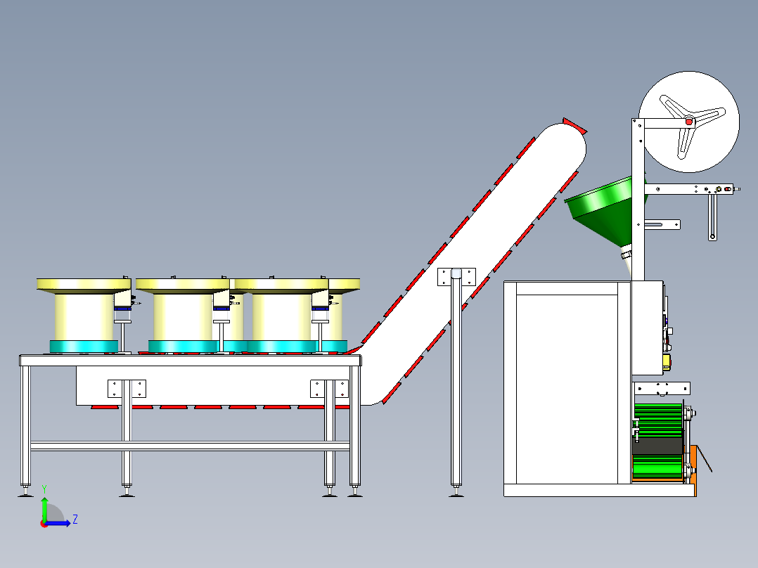 自动包装机3D模型左视图
